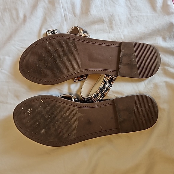 Steve Madden Bling Leopard Print Sandels Size 8.5 - Picture 5 of 5